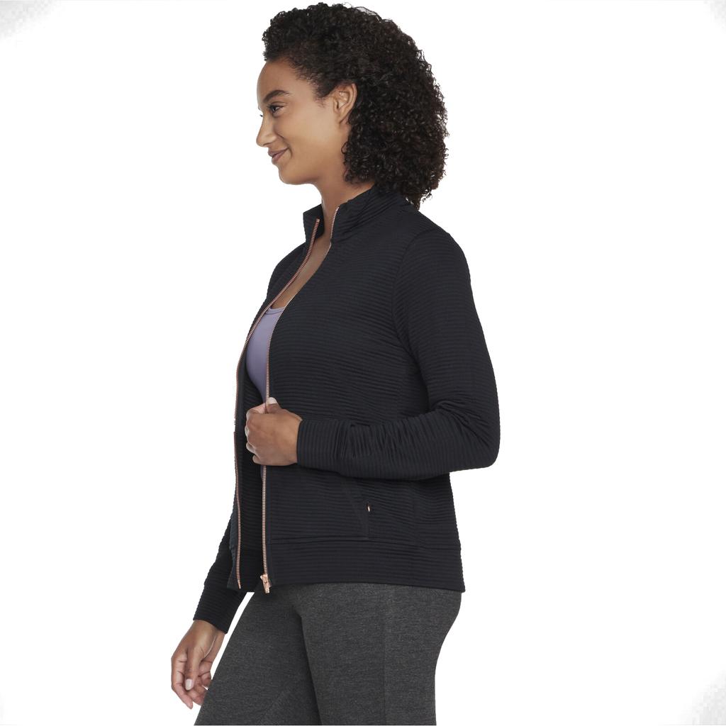 Skechers Go Walk Everywhere Full Zip Hoodless, Womens black Sweatshirt