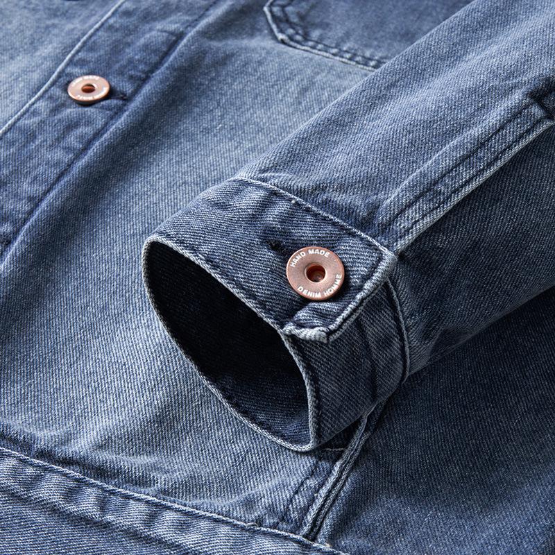 Men's Retro Casual Denim Jacket - Loose Fit, Versatile Lapel Top for Spring and Autumn