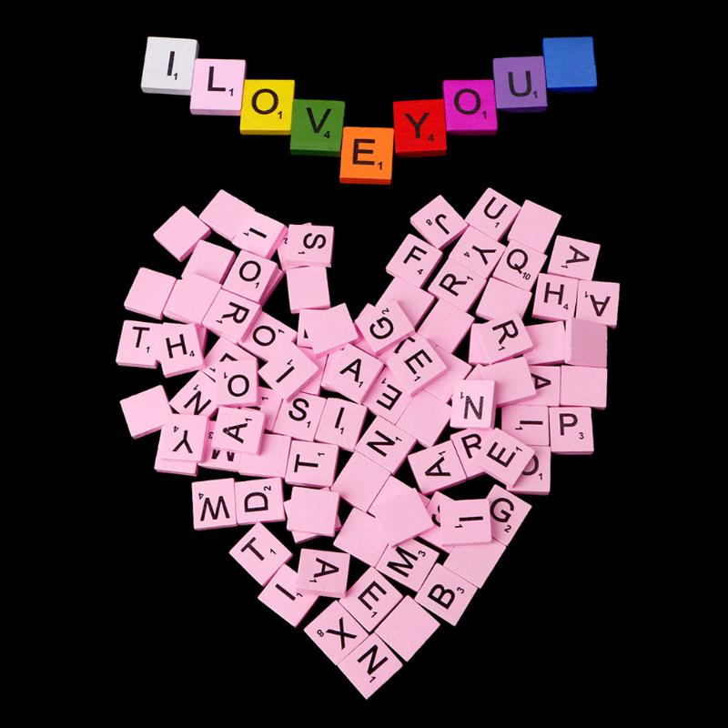 

Деревянные красочные плитки Scrabble Mix Буквы Лакированный алфавит Scrabbles 100Pcs A