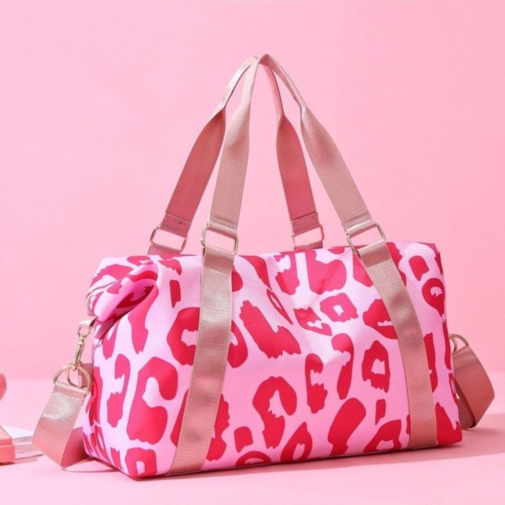Multi-functional Leopard Print Duffle Bag Large Capacity Luggage Handbag  Sports