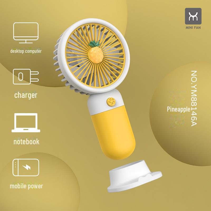 Cartoon Handheld Mini Fan with Mobile Holder - Free Shipping