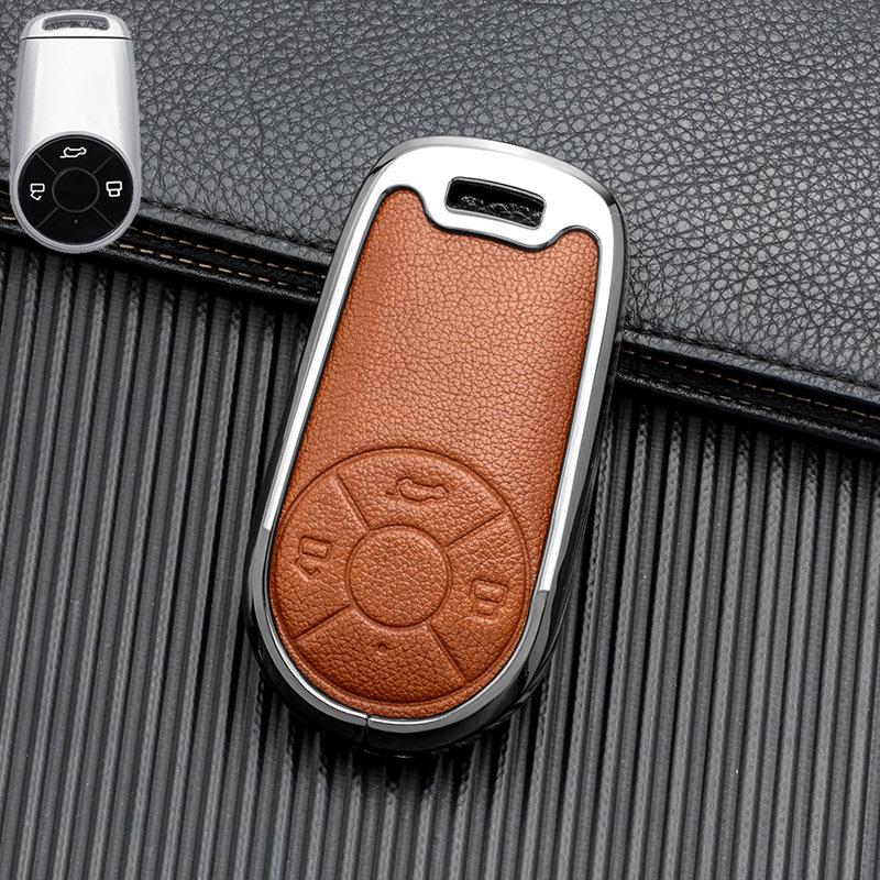 Double-Sided Leather Key Case for ORA Good Cat GT & Lightning Cat - Full Coverage, No Signal Block
