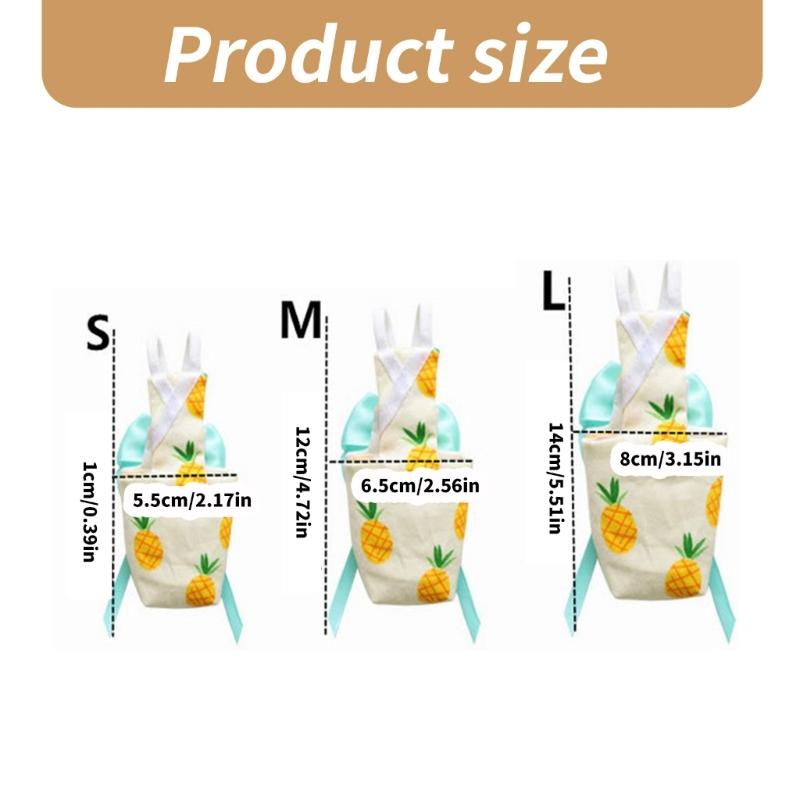 Reusable Pet Bird Diaper with Bowknot Comfort for Cockatiel Parrots Bird Nappy Flying Suit Pineapple Print
