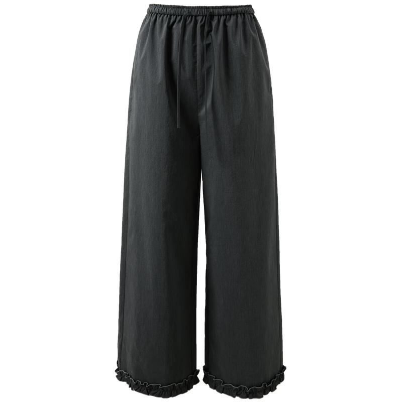 

Sancai 2026 Spring Solid High-Waist Cropped Wide-Leg Pants XL