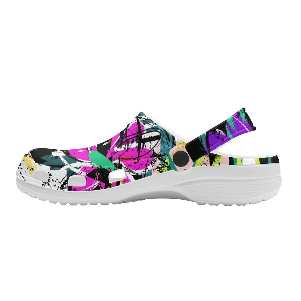 Breathable Printed EVA Beach Clogs Unisex Lightweight Slip On Garden Shoes Pool Bathroom Home Summer Sandals Lightweight Wear