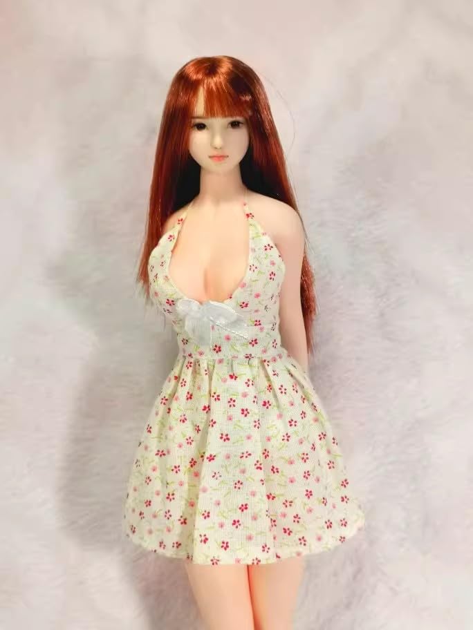 MKFDCYOKOFC 16 Scale Costume, 16 Scale Figure Clothes, Female Floral Dress, Cute Skirt, Sexy Low-Curve Skirt for Summer (Body, Head, Shoes, Etc. Not