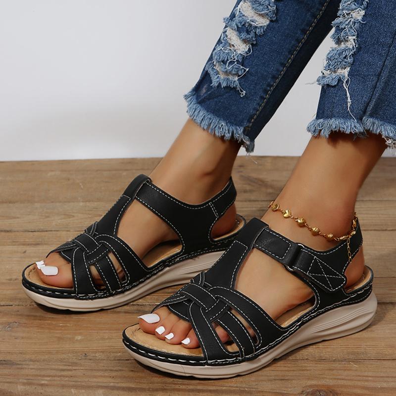 Rimocy Summer Platform Rome Sandals Women  Open Toe Non -Slip Beach Shoes Woman Fashion Ankle Strap Wedge Sandalias Mujer