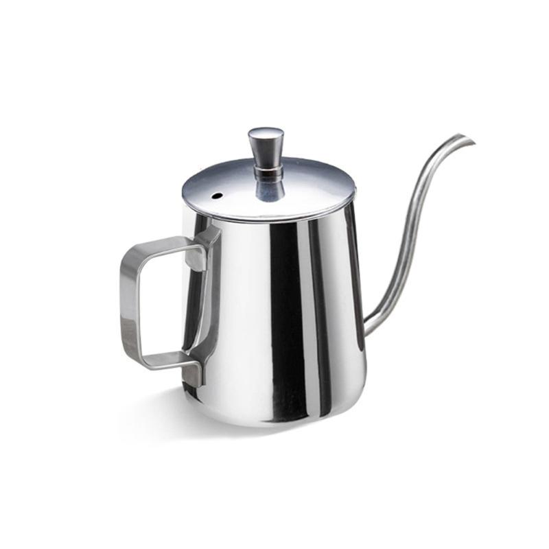Long Narrow Spouts Kettles Easy to Use Pots for Brewing Coffee and Milk 304 Stainlesss Steel Coffee Maker with Lid