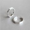 XIYANIKE Silver Handmade Rings Korean Creative Geometric Jewelry for Women Wedding Couple Size 17mm Adjustable