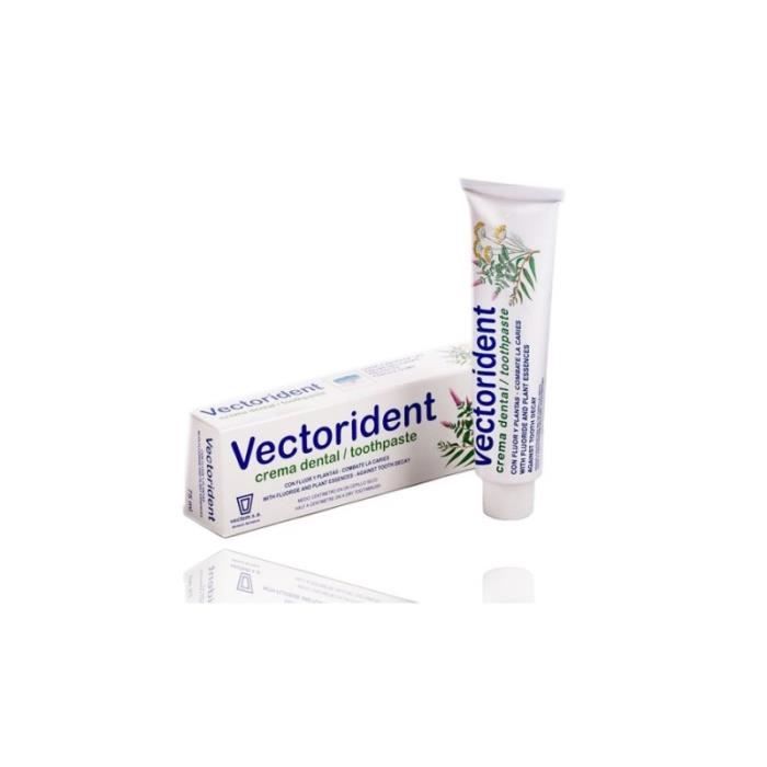 Dentifrice - Vectorident 75 ml - Menthol - Fluor 1250 ppm - Protection caries et gencives