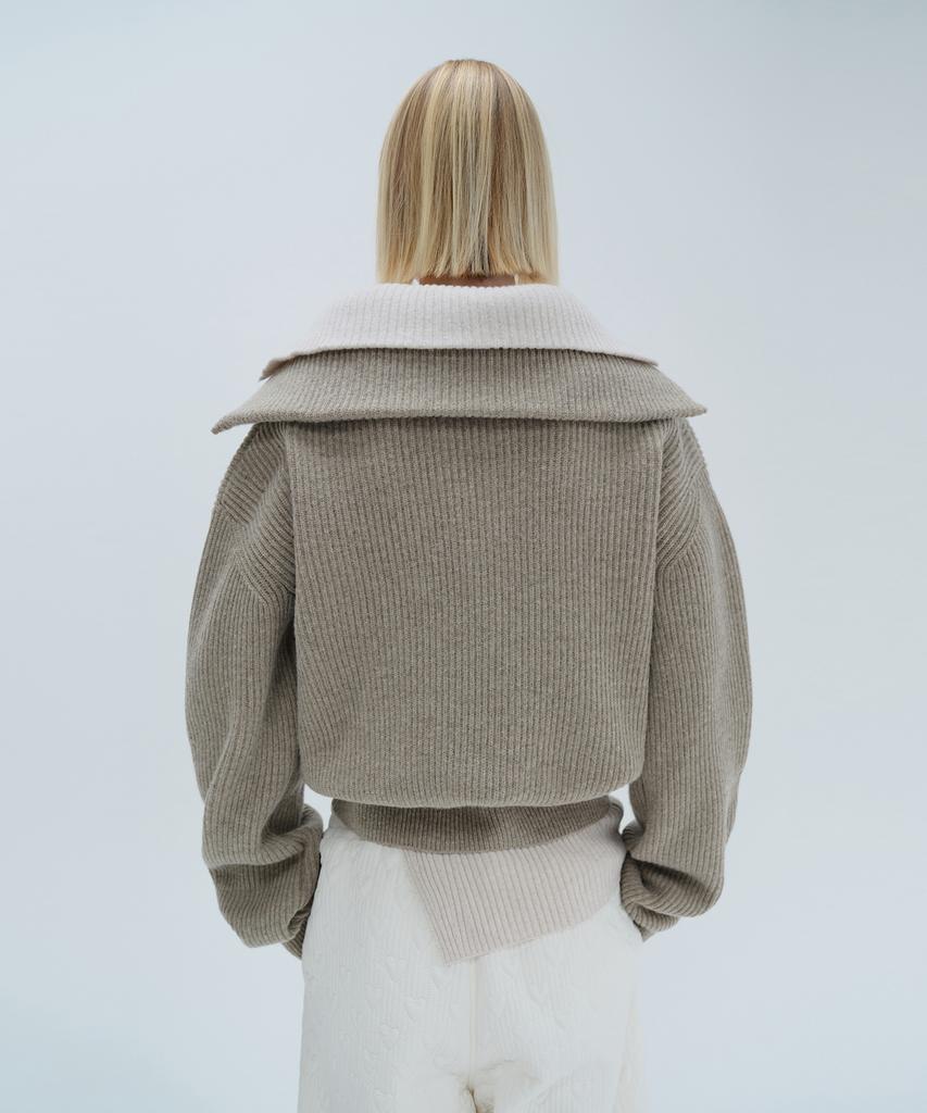 Daiaegeuneol Sailor Half Zip Up Knit (Brown)