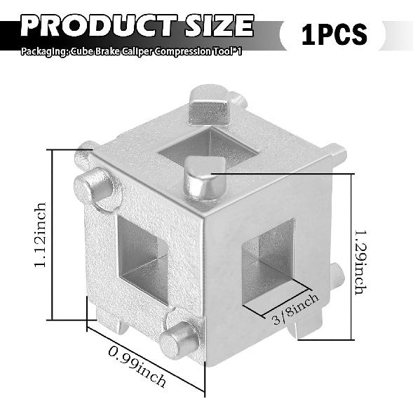 3/8 Inch Square Drive Car Cube Brake Caliper Compression Tool,Steel Rear Brake Caliper Tool for Piston Adjusting,Professional Disc Rear Calipers
