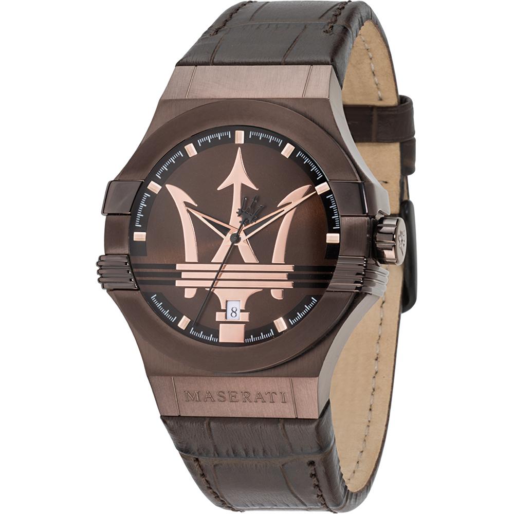 Maserati Potenza Brown Leather Brown Men s Quartz Watch R8851108011 коричневый