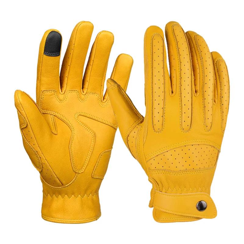 Motorcycle Gloves Touchscreen Motorcyclist Gloves Full Finger Breathable Non-slip Motocross Riding Gloves S жёлтый