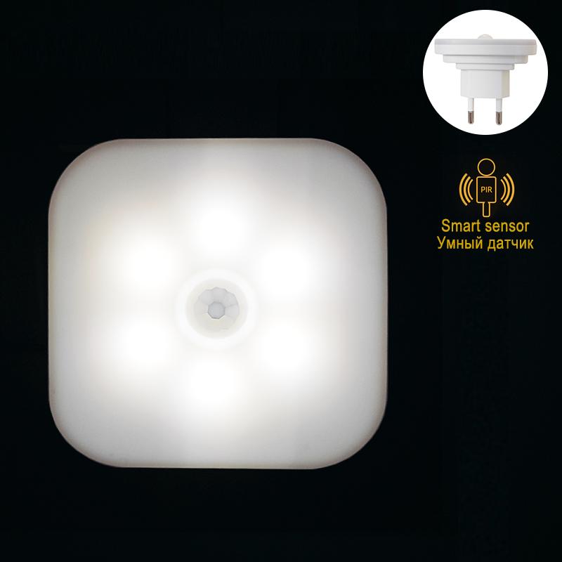 Plug-In Wireless Night Lamp with Motion Sensor LED Night Lights Bedside Lamp for Bedroom Corridor Closet Kitchen Lighting