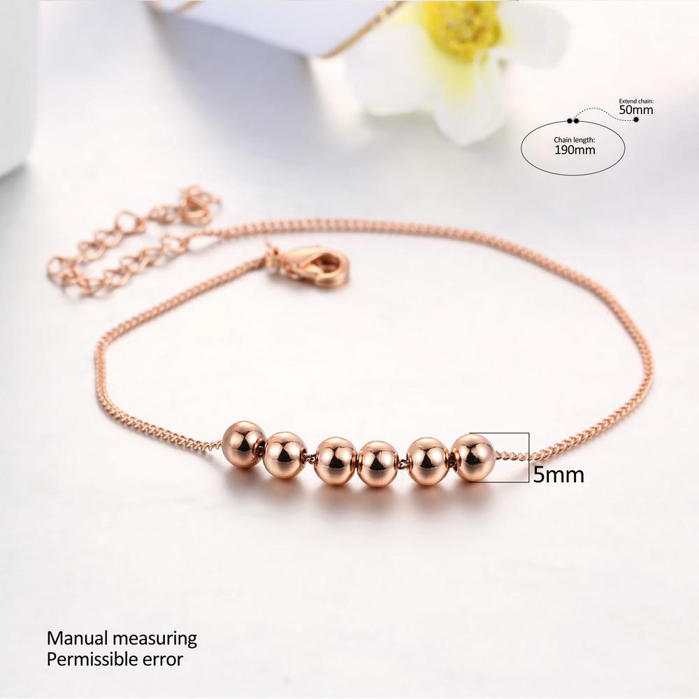 

Simple Anxiety Little Ball Bracelets For Women Rose Gold Color Chain Charm Bangles Fashion Zircon Xmas H083 H205