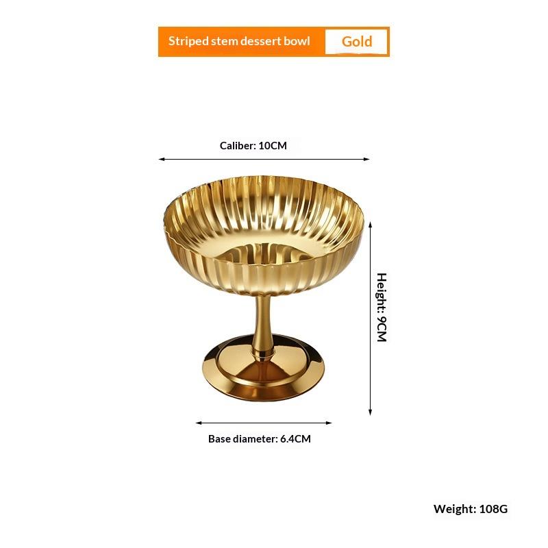 Stainless Steel Salad Cup Food Grade Ice Cream Cup Goblet Retro Dessert Bowl Fruit Yogurt Snack Bowl Household Kitchen Tools