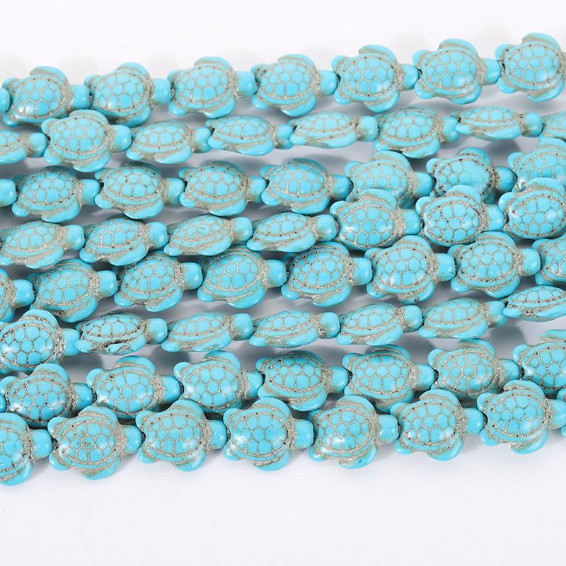 

Vibrant Handmade Turtle Jewelry Accessories: Cute Turquoise Beads for DIY Bracelets, Necklaces, & Pendants. 15mm, 22 beads