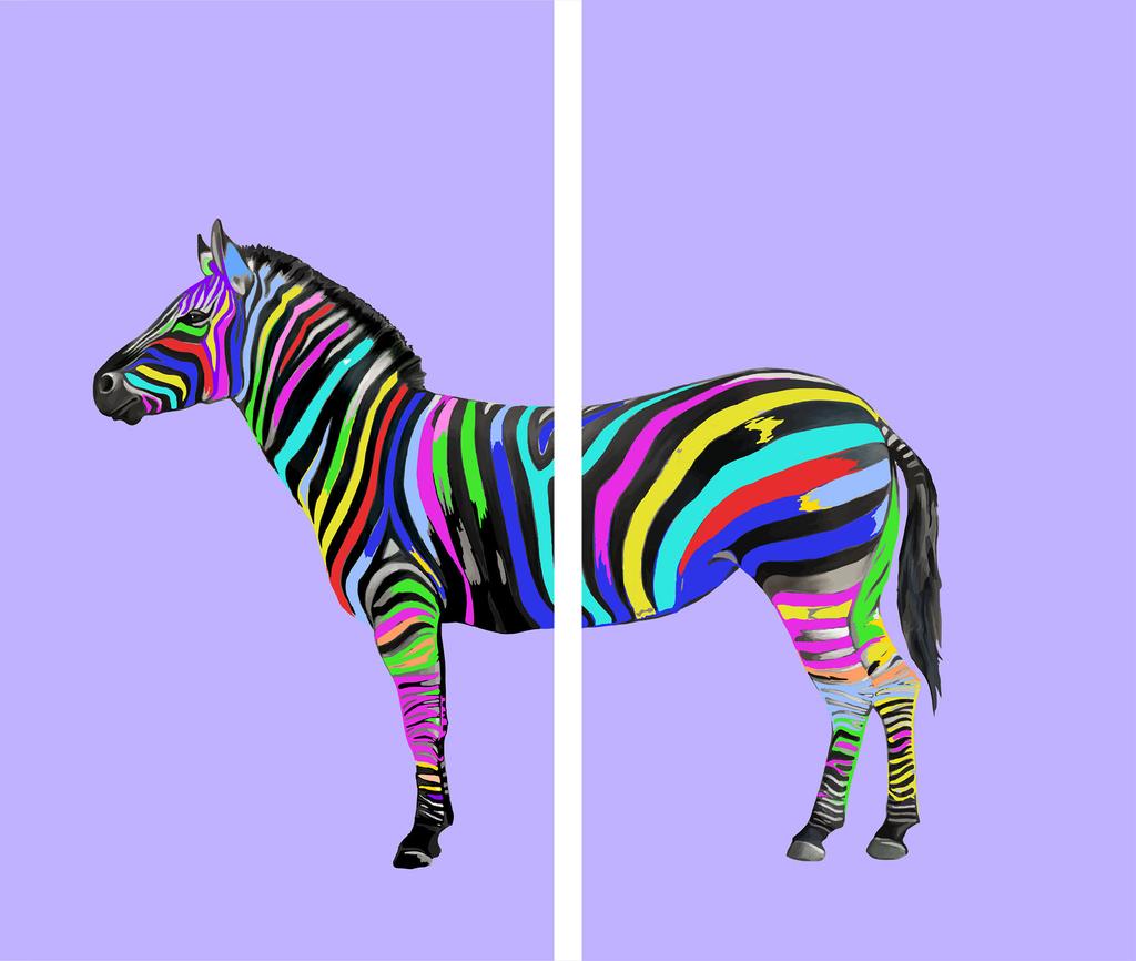 GLASS CUTTING BOARD 2x 30x52 ZEBRA