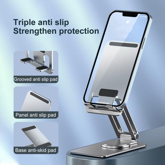 Držák na telefon Protiskluzová základna 360stupňová rotace Stabilní podpora Skládací Stolní Líný Přenosný Stojan pro tablet