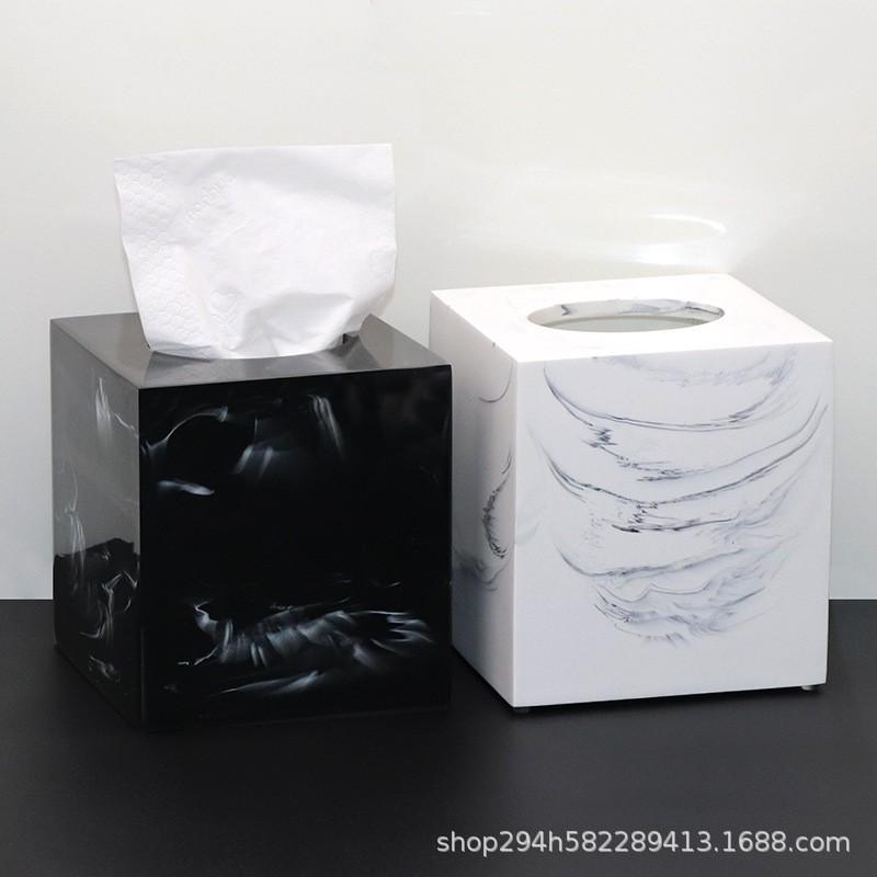 Resin Tissue Box Square Modern Design Home Car Bathroom Waterproof Multi-Use Paper Towel Holder Gift
