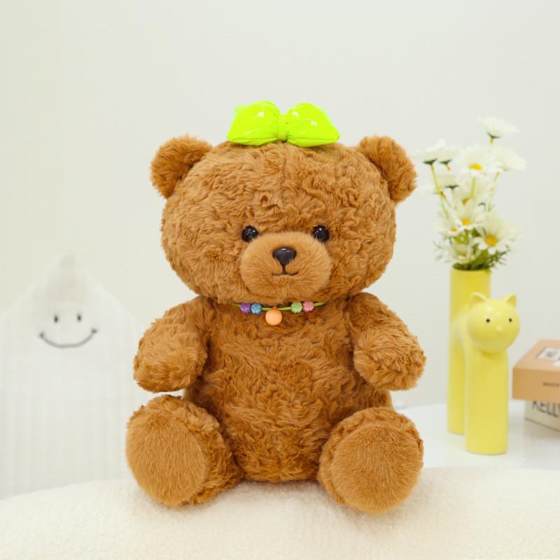 Cute Bear Bow Plush Toy Cute Cartoon Girl Child Bedroom Decoration Doll Gift