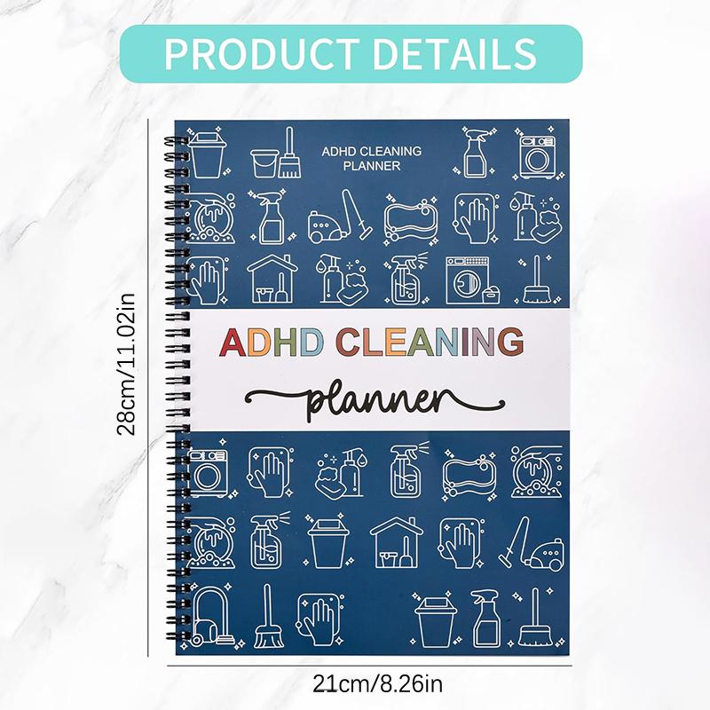 Adhd Cleaning Planner For Adults And Teens - Daily, Weekly & Monthly Cleaning Schedule & Checklist,Reusable Household Organizer