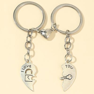 1 paire de porte-clés à induction magnétique pour couple, pendentif de sac créatif