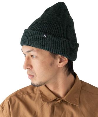 Nakota Washable Merino Wool Knit Made In Warm and Thick for and Free Forest Green Cap, Japan, Unisex, Spring, Autumn, Winter, Size,