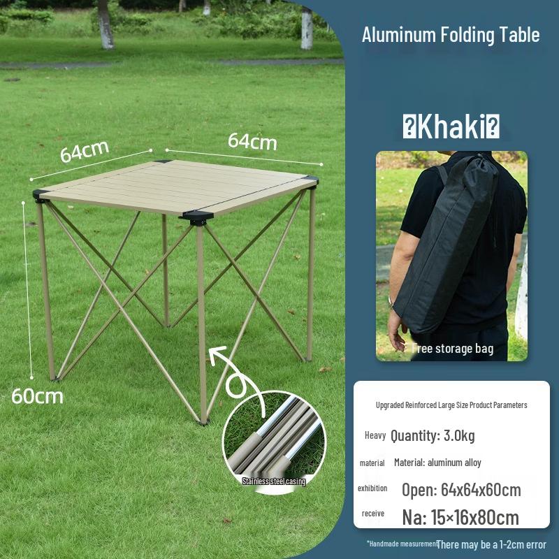 ZISIZ Aluminum Alloy Outdoor Folding Camping Table