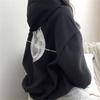 Women's Hooded Long Sleeve Sweatshirt Loose Fit Casual Moon Print Pullover Hoodie Top