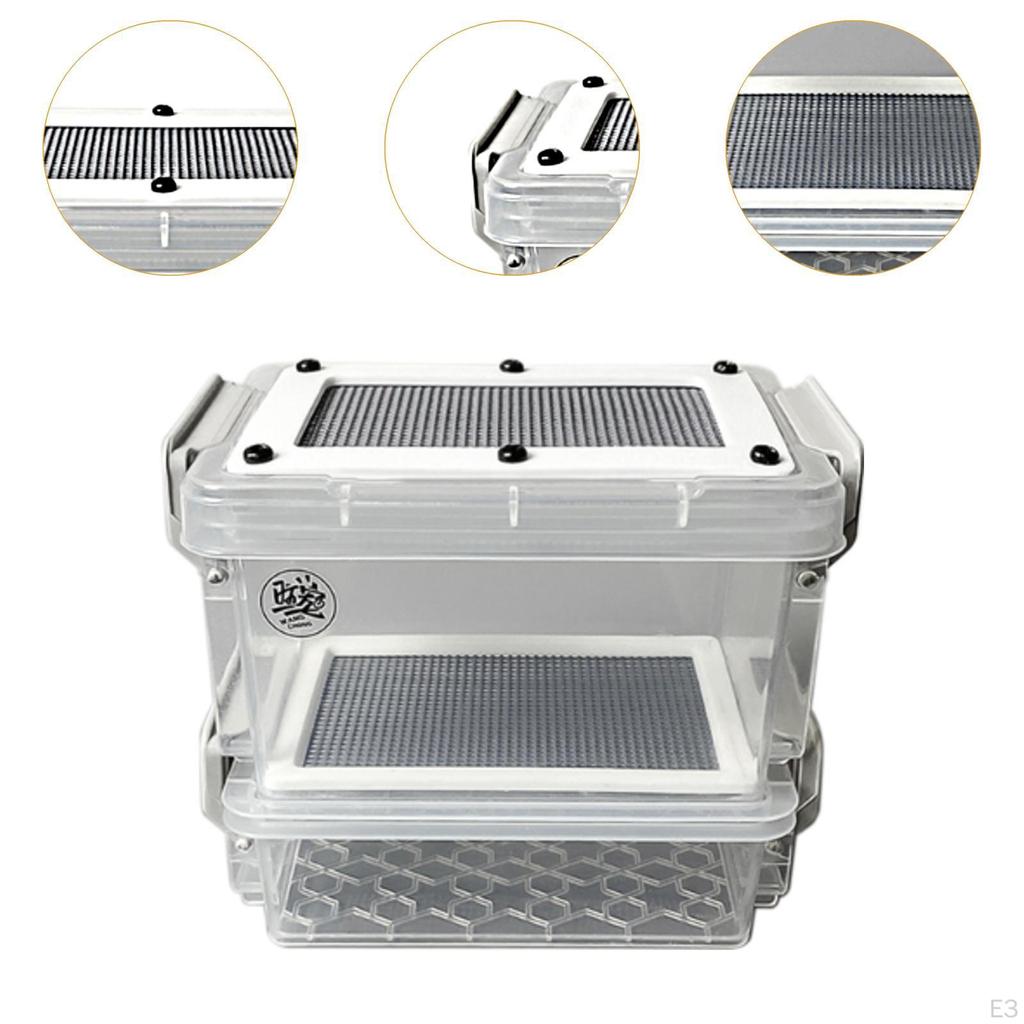 Roach Feeding Box Breeding Cage Lightweight, Container Clear Terrarium Habitat Critter Keeper