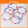 Usa Flag Beaded Bracelet Handmade Geometric Jewelry For Independence Day Celebrations