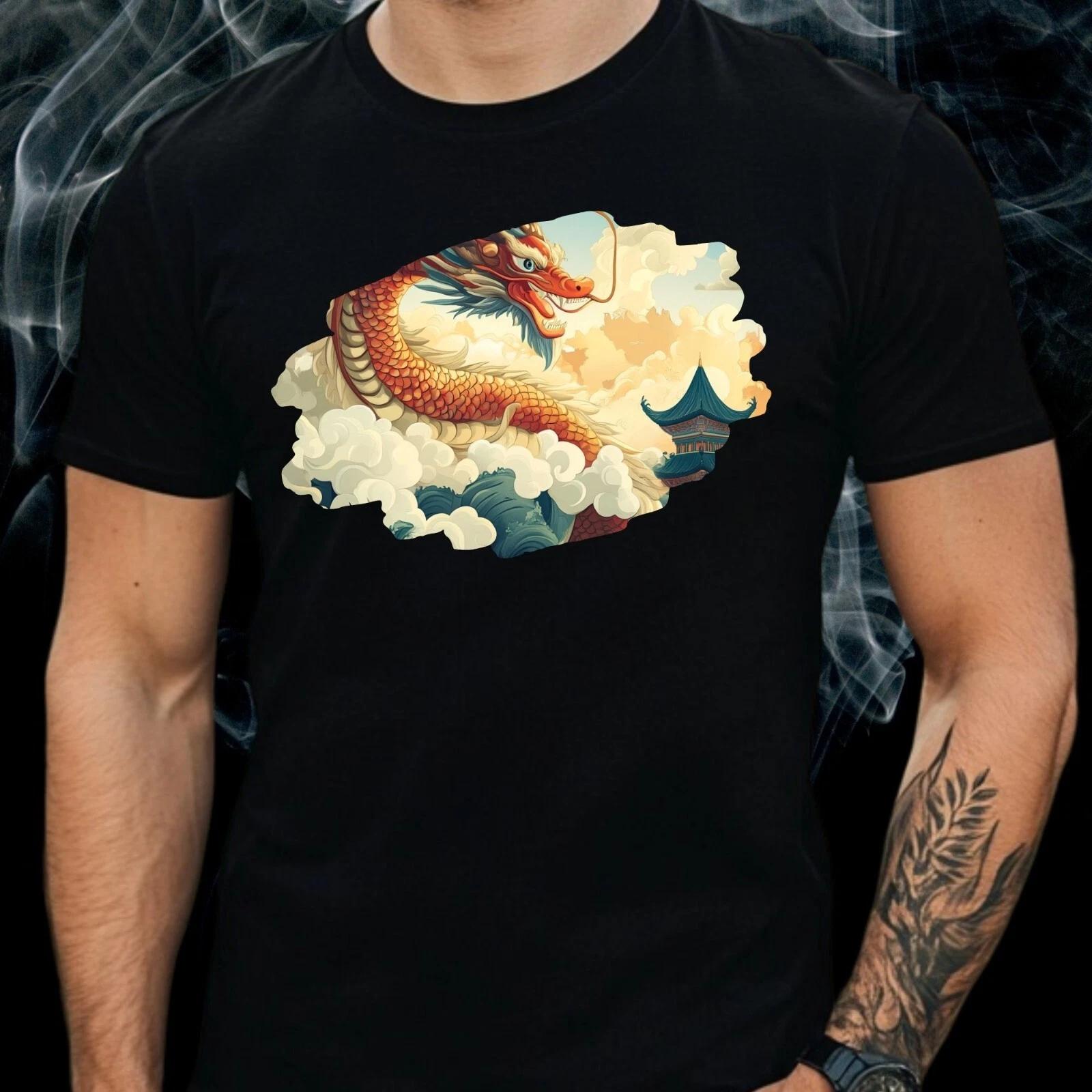 T-Shirt Herren Chinesischer Drache Motiv Baumwolle Größe S bis 5XL XXXL