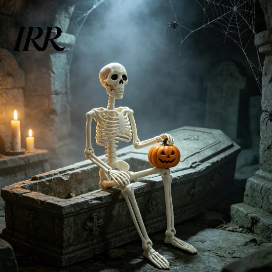 Durable Skeleton Model for Cemetery Theme Halloween Decoration, 3Ft Life Size Full Body Human Bone, Realistic Posable Party Decorations with