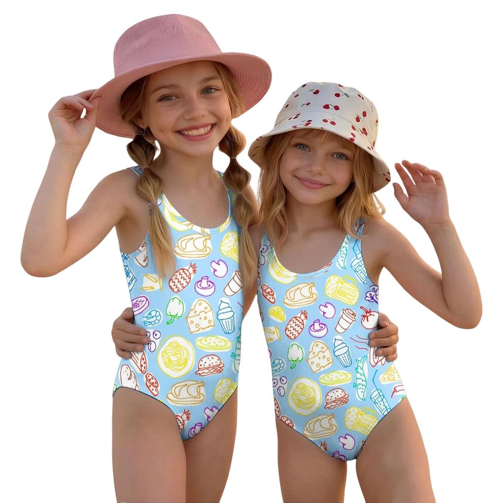 Girls One Piece Swimsuit Summer Kids Fruit Print Swimwear Toddler Bathing Suit Children Casual Beachwear for Swimming Pool
