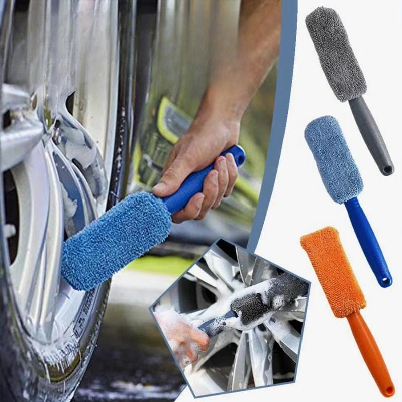 Microfiber Wheel Cleaning Brush Automotive Care Tool Twisted Cloth Detail Brush for Tire Maintenance and Rim Cleaning