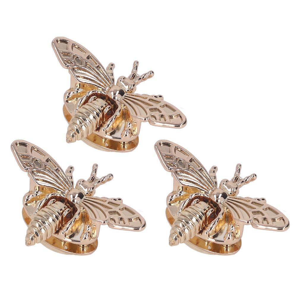 3PCS Luggage Accessories Light Gold Clasp Turn Lock Rotatable 3D Bee Purse Closure Alloy Bag Lock Clutch Bag Making