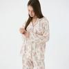 Lunaluz Women S Long Sleeve Two Piece pajamaS Eden roSe Mink Span Collar Neck 2c 