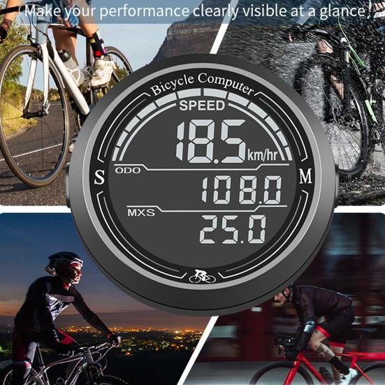 Bicycle Speedometer Wireless Odometer Large Screen Design Easy To Read IP67 Waterproof Easy To Install Magnetic Bike Computer