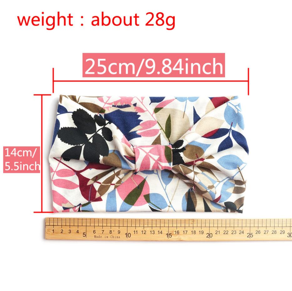 Algodão macio headwrap bandana turbante nó elástico acessórios para o cabelo vintage headbands ampla flor impressão boho