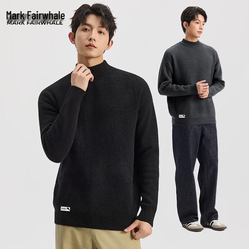 Mark Fairwhale Men's Half-Turtleneck Fleece Lined Sweater
