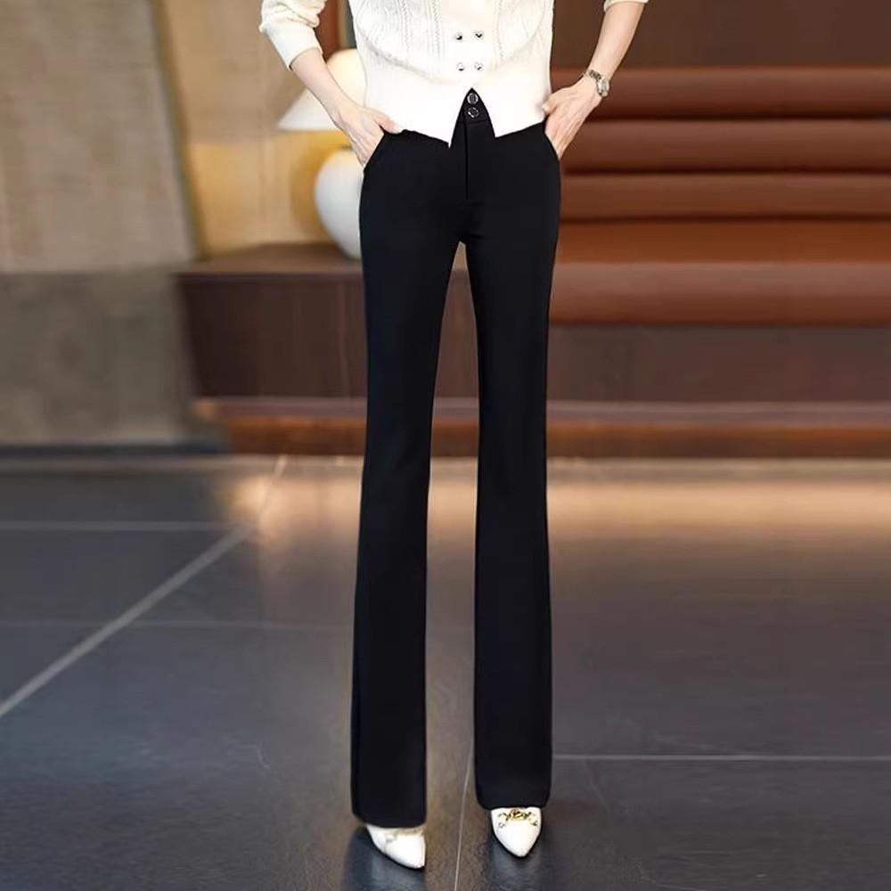 Fashion Versatile Thin and Drape Suit Micro-pull Pants Women's 1116 Summer Thin High-waisted Versatile Slim-fitting Flared Pants