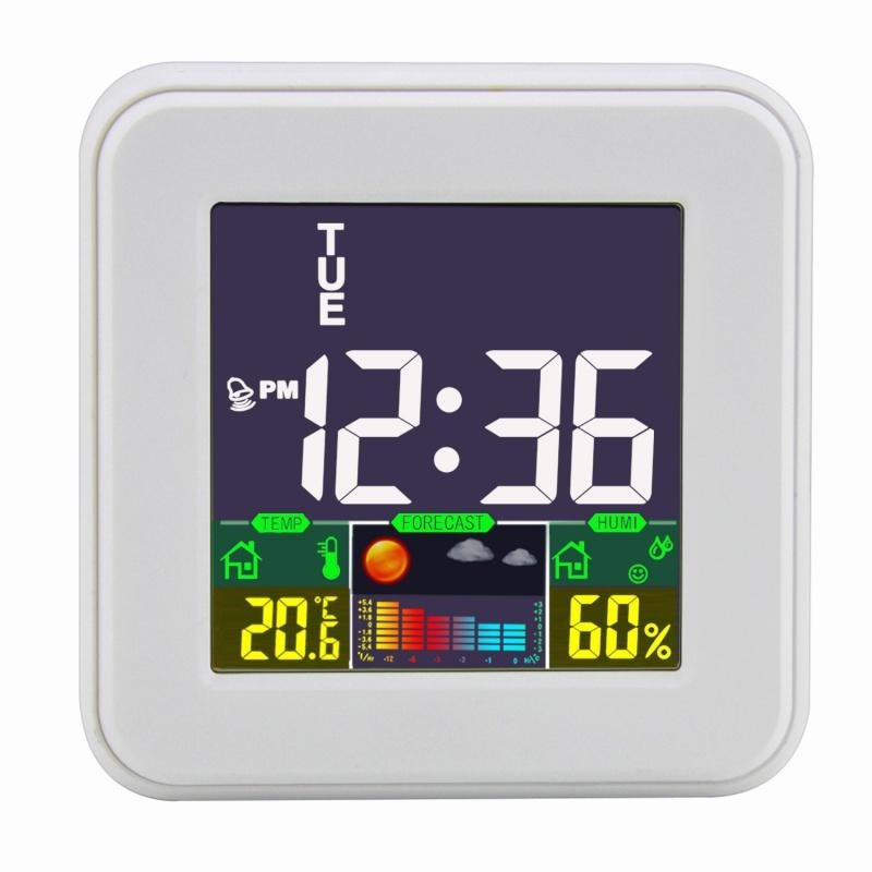Meteorologická stanice Mini digitální budík s hlasovým ovládáním Podsvícení TEPLOTA Vlhkost Týden Odložené buzení Stolní hodiny 12/24H LCD hodiny