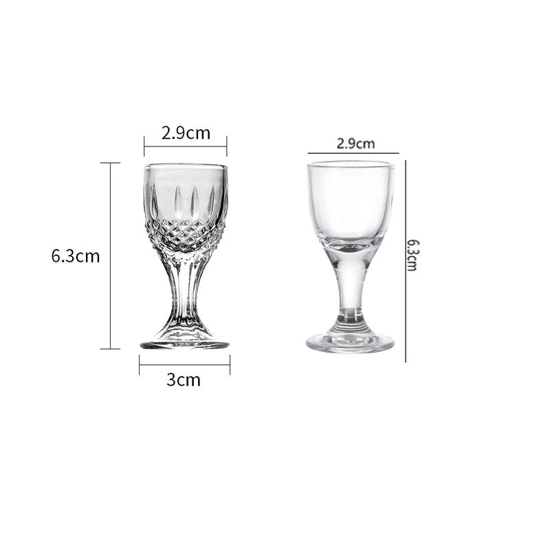 10ml/15ml 12pcs Spirits Cup Whiskey Glasses Luxury Baijiu Goblet Drinkware Transparent High Footed Wine Glass Exquisite Gifts