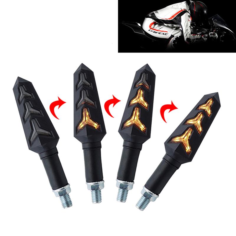 4x Motorcycle LED Turn Signal Lamp Sequential Flowing Indicator Light Amber EN 4x Motorcycle LED Turn Signal Lamp Sequential Flowing Indicator Light Amber EN