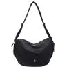 Urban Minimalist Nylon Crossbody Bag With Zipper Pockets For Daily Use