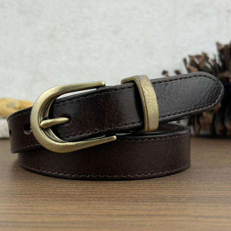 Retro Fashion Trend Leather Belt Women'S First Layer Cowhide Casual Jeans Belt Women