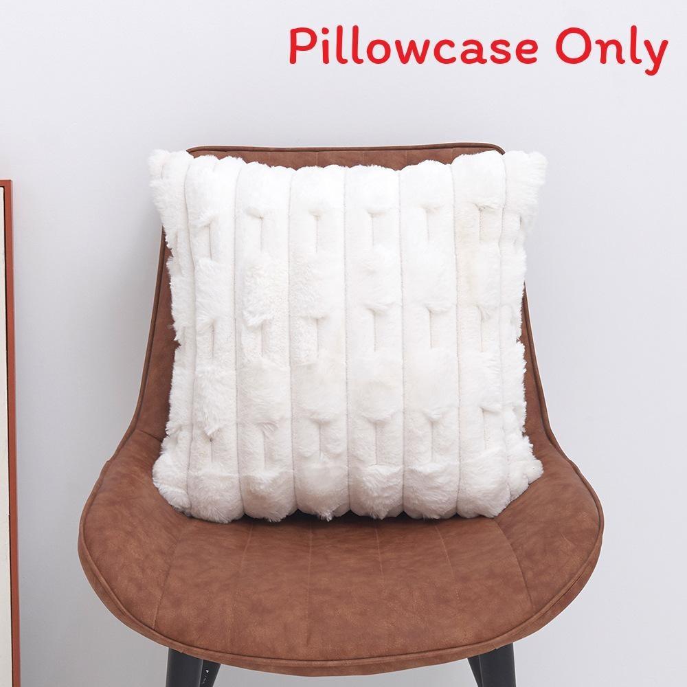 Luxurious Pillowcase Only Faux Rabbit Fur Pillow Covers Modern Chic Sofa Cushions In Various Sizes