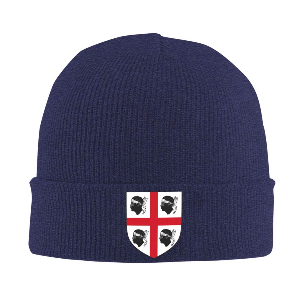 The Emblem of Sardinia Warm Knitted Cap Fashion Bonnet Hat Autumn Winter Outdoor Beanies Hats for Unisex